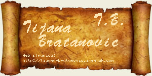 Tijana Bratanović vizit kartica